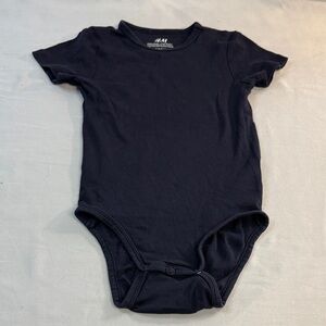 H&M - Dark Blue Kids Short sleeve Organic Cotton Bodysuit